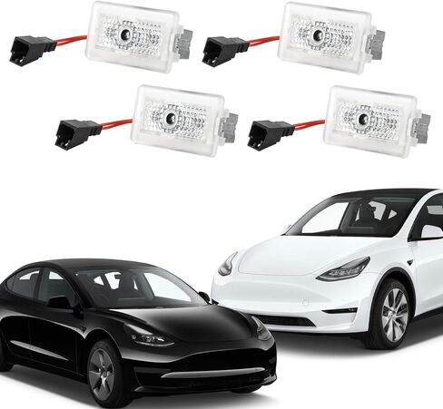 Puddle Lights Compatible with Tesla Model Y/3/S/X Accessories, Ultra-Bright Welcome Light, Door Projector Lights in Saudi Arabia