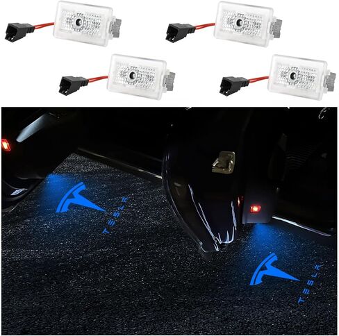 Puddle Lights Compatible with Tesla Model Y/3/S/X Accessories, Ultra-Bright Welcome Light, Door Projector Lights in Saudi Arabia