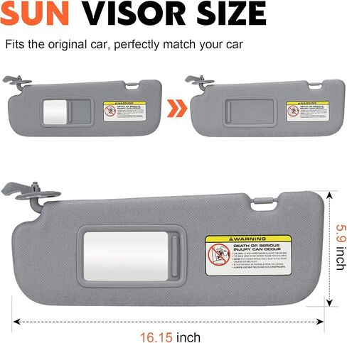 Beige Driver Left + Passenger Right Side Sun Visor Replacement Compatible with 2011 2012 2013 2014 2015 Hyundai Elantra Replace 852103X000TX 852203X000TX in Saudi Arabia