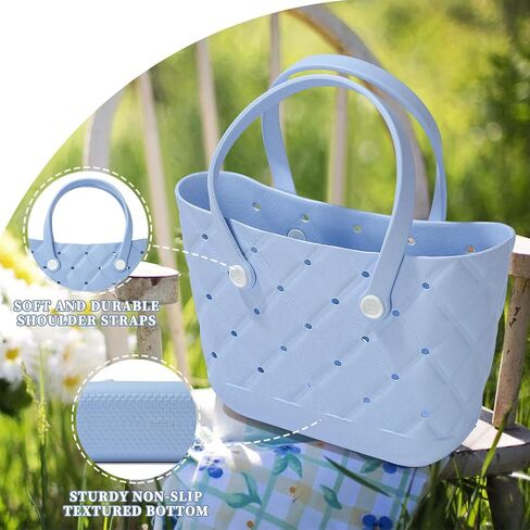 X Large Beach Bag Rubber Tote Bag, Waterproof Washable Proof Travel Bag for Women Handbag for Sports Beach Market Pool in Saudi Arabia