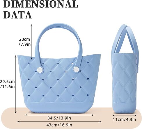 X Large Beach Bag Rubber Tote Bag, Waterproof Washable Proof Travel Bag for Women Handbag for Sports Beach Market Pool in Saudi Arabia