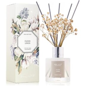 Airkeep Reed Diffuser Set,3.38 fl oz (100 ml) - White Tea Oil Diffusers with 8 Reed Sticks, Home Fragrance Reed Diffuser for Bathroom Shelf Decor