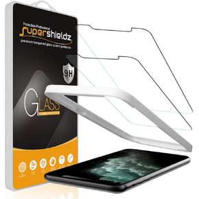 Supershieldz (2 Pack) Designed for iPhone 12 and iPhone 12 Pro (6.1 inch) Tempered Glass Screen Protector with (Easy Installation Tray) Anti Scratch, Bubble Free