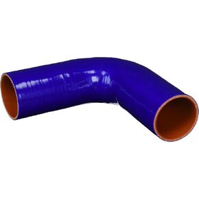 HPS HTSEC90-275-BLK Silicone High Temperature 4-ply Reinforced 90 degree Elbow Coupler Hose, 55 PSI Maximum Pressure, 3.75" Leg Length on each side, 2-3/4" ID, Black