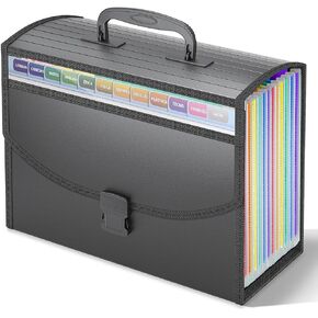 25 مجلدًا للملفات قابلة للتوسيع، منظم ملفات محمول بمقبض، صندوق حفظ الأكورديون. نافذة مرئية للبحث السريع، تتضمن علامات تبويب من الألف إلى الياء والشهر. منظم أوراق وأوراق بحجم A4/Letter in Kuwait