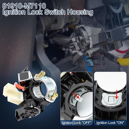 81910-M7110 أسطوانة قفل الإشعال ومبيت لـ 2019-2021 Kia Forte، 2020-2022 Kia Soul، 2021-2023 Kia Seltos مجموعة مفتاح قفل الإشعال مع مفتاحين، يستبدل 81900-M7E00 81905-M7140 مجموعات الإشعال in Kuwait