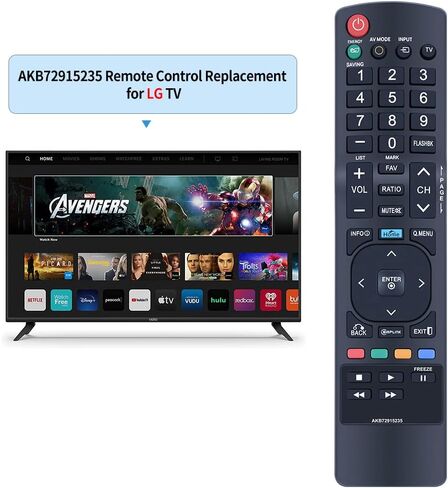AKB72915239 Replaced Remote for LG TV 32LV2500 32LV3500 22LV2500 26LV2500 32LK330 32LK450 22LV2500UA 42LK450 42LK450UB 42LK450UH 47LK450 47LK520 47LK520UA 55LK520 55LK520UA 55LV5300 in Kuwait