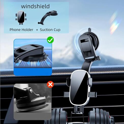 Phone Mount for Car，2-in-1 Car Phone Holder for Car Dashboard or Windshield，Compatible with All Smartphones in Saudi Arabia