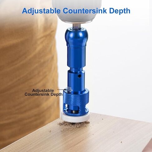 5pcs Countersink Drill Bit Set with 1/4" Quick Release Hex Shank,Adjustable Woodworking Drill bit Set with Low Friction Depth Stop,1/8" 9/64" 5/32" Drill+3/8" 82°Counter-Bore for Carpentry Screw Hole in Saudi Arabia