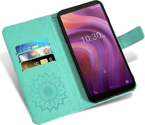 Phone Case for Alcatel 3V 2019 Wallet Cases with Tempered Glass Screen Protector Sunflower Leather Slim Flip Cover Card Holder Stand Cell Accessories Alcatel3V Acatel 3 V V3 19 5032W Women Rose Gold in Saudi Arabia