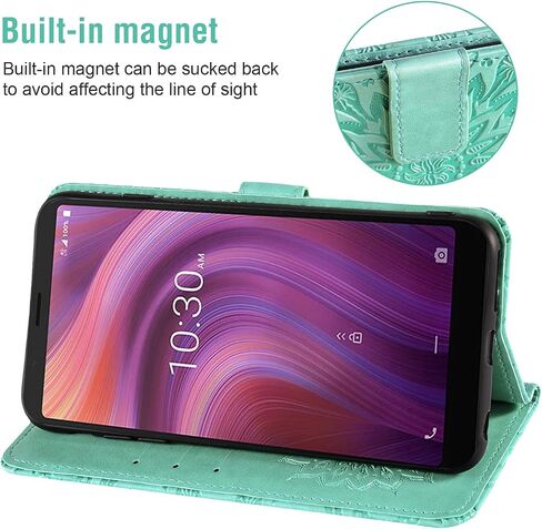 Phone Case for Alcatel 3V 2019 Wallet Cases with Tempered Glass Screen Protector Sunflower Leather Slim Flip Cover Card Holder Stand Cell Accessories Alcatel3V Acatel 3 V V3 19 5032W Women Rose Gold in Saudi Arabia