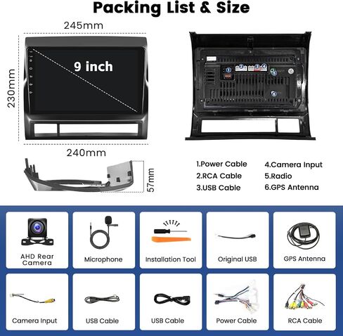 [4G+64G] Android 13 Radio for Toyota Tacoma 2005-2013 with Wireless Carplay Android Auto, Hikity 9 Inch Touch Screen Stereo with GPS Navigation Bluetooth DSP FM/RDS Backup Camera in Saudi Arabia