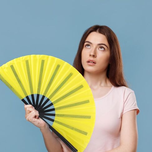 2 حزمة مروحة يد كبيرة قابلة للطي، مراوح قماش نايلون كلاسيكية عتيقة، مروحة يد كونغ فو تاي تشي الصينية للرجال / النساء، مهرجان، رقص، هدية، أداء، ديكورات (أسود) in Saudi Arabia