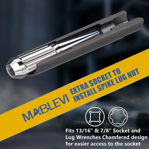 MABLEVI 8PCS Wheel Lock Removal Kit, SAE Metric Lug Nut Key Set for Easy Removal of Locking Lug Nuts on Aftermarket 5, 6, 7, 12 Spline and Hex Style in Saudi Arabia