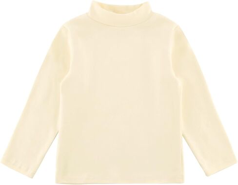 تي شيرت خريفي بأكمام طويلة من القطن الناعم للأولاد والبنات بلون سادة للأطفال من عمر 2T-8 سنوات in Kuwait