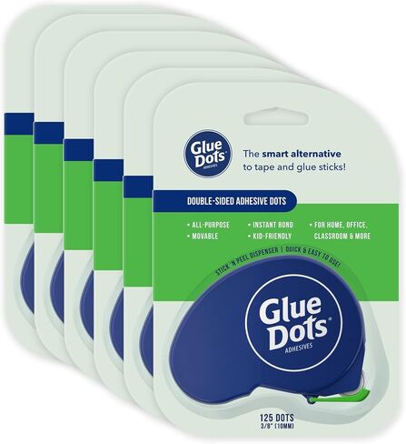 Glue Dots, Roll for everyday uses, 3-pack, ½", .5 Inch, 900 Total Dots, Movable, Repositionable, Multi-Functional, Label Containers, Glue Stick and Tape Alternative, Clear in Saudi Arabia