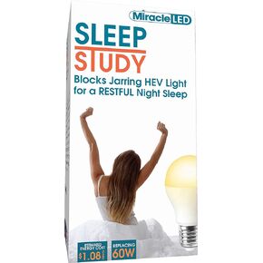 Miracle LED 9W Sleep Study Blue Light Blocking Bulb to Aid Unwinding and Relaxation for Bedtime, Amber Glow in Kuwait
