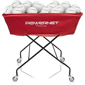 PowerNet XL Volleyball Wheeled Cart | Portable Hammock Ball Cart | Collapsible Rolling Training Equipment Basket | Lightweight Bin | Great for Indoor and Outdoor Use | Multisport