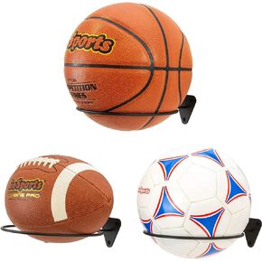 GoSports Wall Mounted Ball Stand Holder for Sports Balls (Basketballs, Soccer Balls, Footballs) - 3 Pack