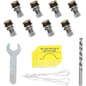 Gas Can Water Jug Vent Caps Leak-Proof Universal Metal Replacement Exhaust Caps for Water Faster Flow 8 Pack