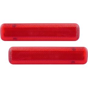 Interior Door Panel Reflector 15183155 15183156 Fit for Cadillac Escalade Avalanche Silverado Suburban GMC Sierra Yukon 2003-2007, Door Panel Reflector Lens Light Cover Red Reflector Light Trim