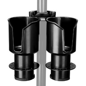 KEMIMOTO Boat Cup Holder, Marine Cup Holder for Boat with Drain Fishing Rod Rack Bait Holders Universal Fit for Boat, Beach Chair, Golf Cart, Scooter Black