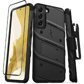 ZIZO Bolt Bundle for Galaxy S22 Plus Case with Screen Protector Kickstand Holster Lanyard - Black
