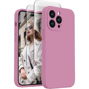 FireNova Designed for iPhone 14 Pro Case, Silicone Upgraded [Camera Protection] Phone Case with [2 Screen Protectors], Soft Anti-Scratch Microfiber Lining Inside, 6.1 inch, Alpine Green