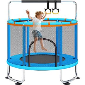 60'' Trampoline for Kids, 5FT Recreational Trampoline, Mini Baby Toddler Small Trampoline, Indoor/Outdoor Kids & Adults Trampoline with Enclosure Net for Boys Girls Christmas Birthday Gifts
