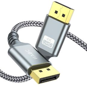 كابل DisplayPort إلى DisplayPort 4K DP 1.2 كابل نايلون مضفر (2K@165 هرتز، 2K@144 هرتز)، كابل DP إلى DP فائق السرعة 3.3FT متوافق مع شاشة ألعاب الكمبيوتر المحمول والتلفزيون in Kuwait