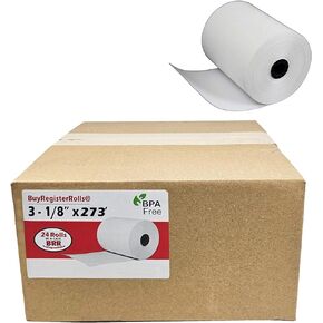(24 Extra Large Rolls) 3 1/8 x 273 Thermal Paper Receipt Rolls fits all Clover POS Cash Register Printers Star SCP700 TSP100 TSP300 TSP400 TSP500 TSP600 TSP 700 TSP2000 CT S300 from BuyRegisterRolls