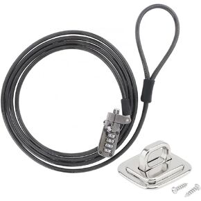 Laptop Cable Lock, 6.23ft Cable Security Computer Cable Lock with Laptop Cable Lock, 4 Digital Anti Theft Combination Lock for Laptops