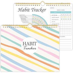Habit Tracker Journal - Habit Tracker Calendar with Spiral Binding–Undated Weekly and Monthly Habit Tracker to Boost Productivity with Habits Goals, 12Months, 8.5"x11"