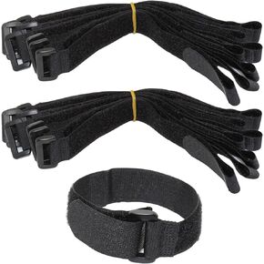 16-Pack Hook and Loop Straps Nylon Cable Ties Organizer Fastener, 11.8 in x 0.98 in, Black