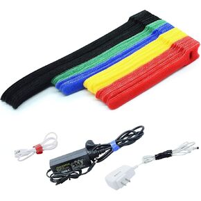 70 Pcs Cord Organizer with Hook and Loop, Multi-Purpose Cable Organizer, Adjustable Fastening Velcro Straps for Electronics, Multicoloured Velcro Cable Ties in Kuwait