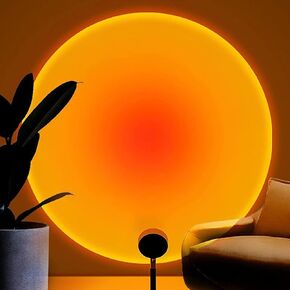 Balkwan 16 Color Remote Sunset Lamp Sun Projection Lamp Romantic Visual Led Light Network Light with USB Modern Night Light for Living Room Bedroom Décor