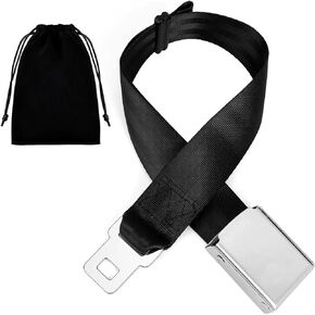 Airplane Seat Belt Extender, Adjustable 7-32" Airplane Seatbelt Extender - FITS ALL Airlines in US Except Southwest (Black)
