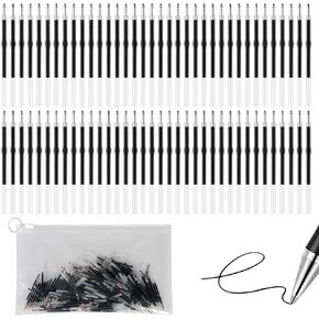 200Pcs Beadable Pens Refills Ballpoint Pens Refills 1.0mm Beadable Pens Supplies Pen Refills for Plastic Bead Pens Bead Pens Ballpoint Pen Students Teacher (2.44 Inch, Black Ink)