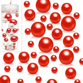 UDU 10000 Pcs Vase Filler Water Beads and 150 Pcs Floating Beads No Hole Pearl Faux Pearls for Vase Mixed Sizes Round Pearls for Home Party Wedding Decor, 8/14/20 mm (Rosegold)