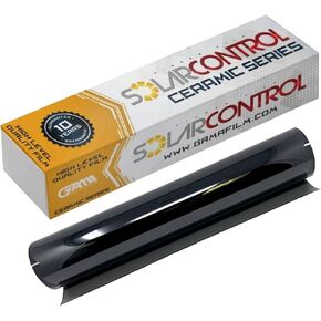 فيلم تظليل نافذة السيارة SOLARCONTROL مقاس 20 بوصة × 100 قدم من سيراميك نانو لفة ملائمة للخصوصية بنسبة 100% من الأشعة فوق البنفسجية ومقاومة للخدش 90% من الأشعة تحت الحمراء IRR (20% ظل داكن)