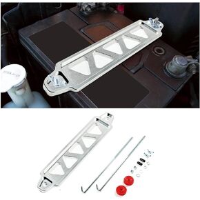 Battery Hold Down Bracket, Battery Tray Aluminum Alloy Battery Tie Down Mount Bracket, Lock Accessories with Stainless Steel J Bolts for Car Battery Mount Bracket Hold