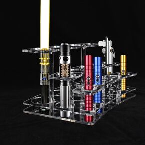 WANLIAN Lightsaber Holder Acrylic Desk Lightsaber Holder for vertical storage and display of multiple lightsabers(Transparent)