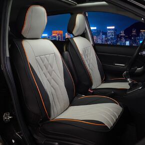 5pcs Car Seat Covers Full Set,Waterproof Faux Leather Automotive Vehicle Cushion Cover, Universal fit for Most Cars(Black＆Red)