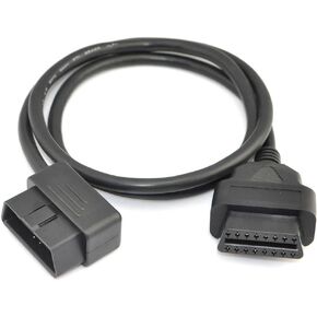 iKKEGOL 3ft 100cm OBD-II OBD2 Right Angle 16 Pin Auto Car Male to Female Extension Cable Diagnostic Extender Cord Adapter