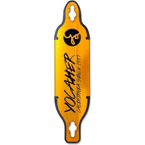 Yocaher Aluminum Gold or Black Skateboards Longboard Drop Through Deck ONLY or Complete Long Board, for Boys, Girls, Kids, Teens and Adults and for Beginners to Professionals