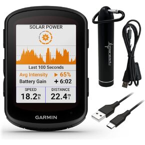 Garmin Edge 840 Solar GPS Cycling Computer, Touchscreen, Button Controls, Advanced Navigation with Wearable4U E-Bank Bundle