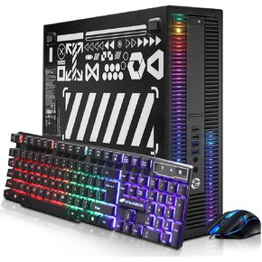 HP RGB Gaming Desktop Computer, Intel Quad Core I7-6700 up to 4.0GHz, GeForce GTX 750 Ti 4G GDDR5, 32GB DDR4, 1T SSD, RGB Keyboard & Mouse, 600M WiFi & Bluetooth 5.0, Win 10 Pro (Renewed)