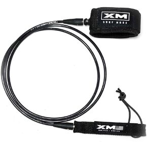 COMP Premium Surfboard Leash, Choose 5/6/7/8/9/10ft Length, Cord Thickness (.220 in.), Colors, Key Pocket, Unbreakable Swivels, Detachable Railsaver, Made in USA [3 Yr Warranty]