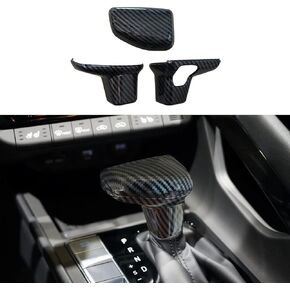 ruihe Car Gear Shift Knob Cover Trim Carbon Fiber Color Sticker Decorator Fit for Hyundai Santa Cruz 2022-2023/Elantra 2021-2023/Tucson 2022-2023