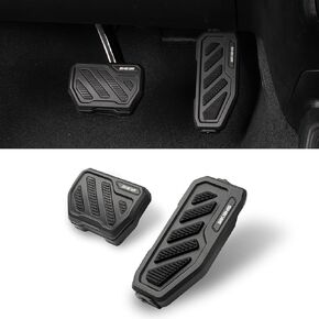 Anti-Slip Gas Pedal Brake Pedal Covers, Foot Pedal Pads Kit Compatible with 2018-2024 Wrangler JL JLU 4XE Gladiator JT Brake and Gas Accelerator Pedal Covers Aluminum No Drilling 2 PCS